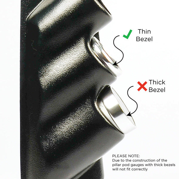 TRIPLE PILLAR POD 3 GAUGE HOLDER FOR NISSAN GU PATROL 1997 - 2016 TRIM COLOUR W